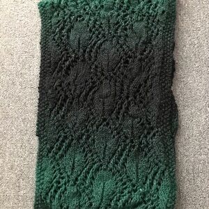 Elegant Green and Black Handmade Knit Scarf